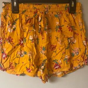Pink Republic Yellow Floral High Waist Shorts